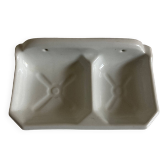 Art deco earthenware soap holder bathroom shelf 1950