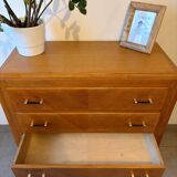 Très belle commode vintage en chêne miel