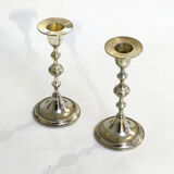 Pair of metal candle holders