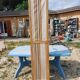 Paravent 4 Vantaux Bois et Tissus Vintage