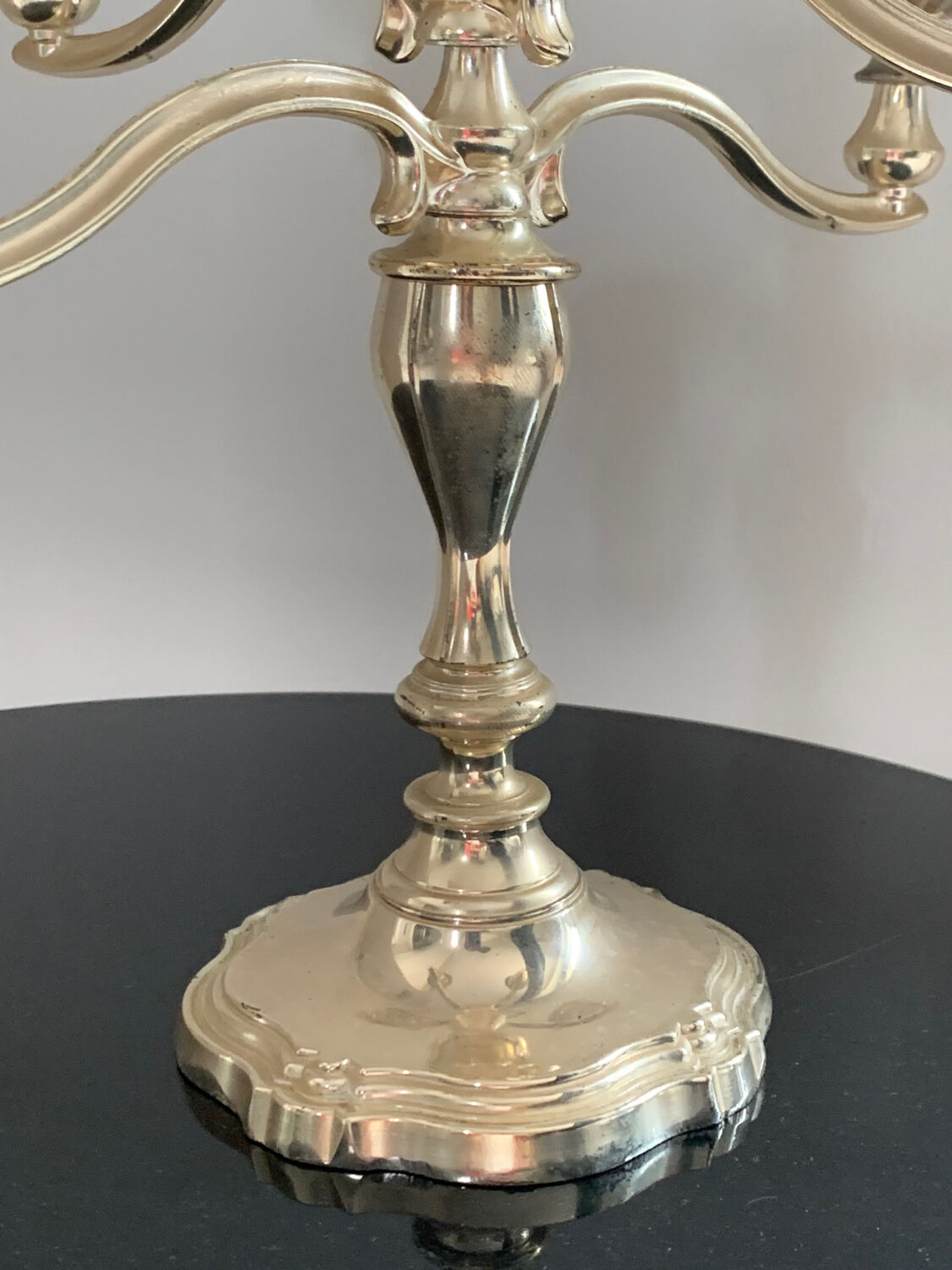 Silver metal candlestick
