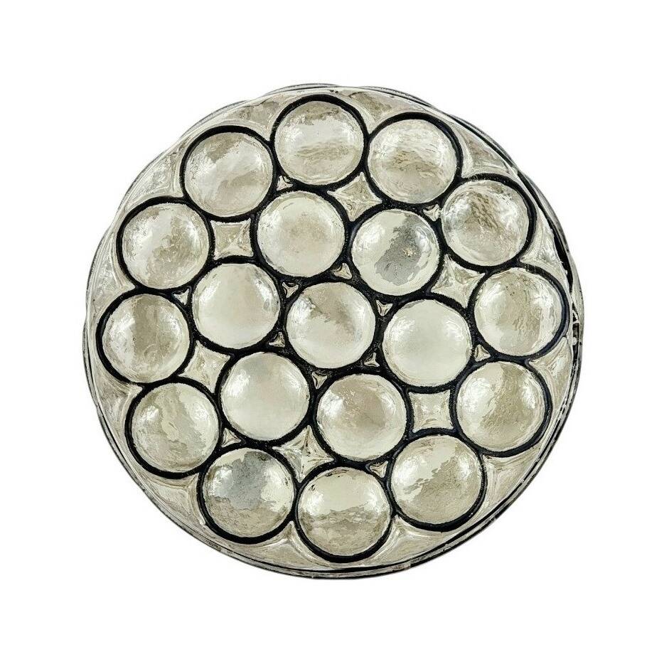 Large Mid-Century Modern Glass Ceiling Light from Limburg, Germany, 1970s