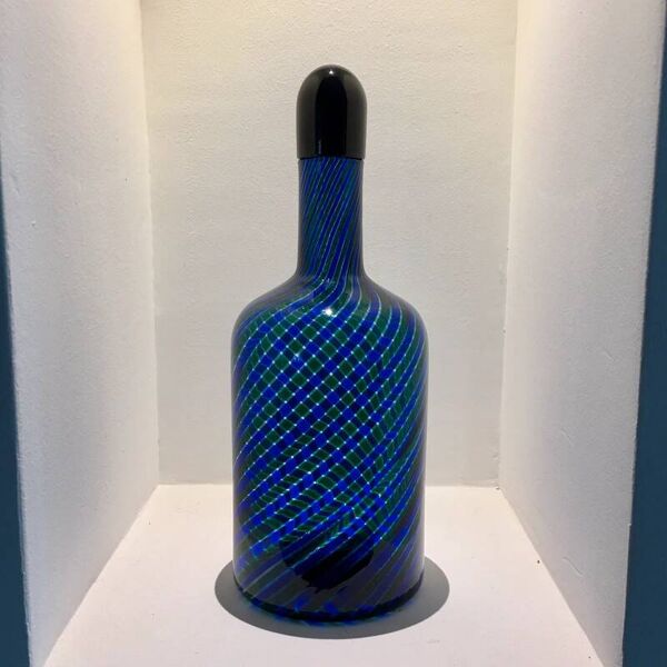 Carafe ''à canne'' en verre de Murano Salviati