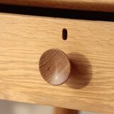 Console Vintage en Chêne Massif – Pieds Fuseaux & 2 Tiroirs