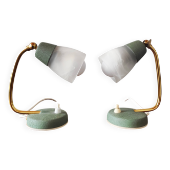 Paire de lampes de chevet Mid-Century