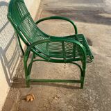 Fauteuil rotin vert