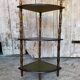 Étagère Meuble D’Angle Ancien Bois + Tablette Verte Vintage