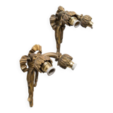 Pair of old French bronze wall lights from the beginning of the 20th century.