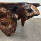 Brutalist coffee table in elm burl