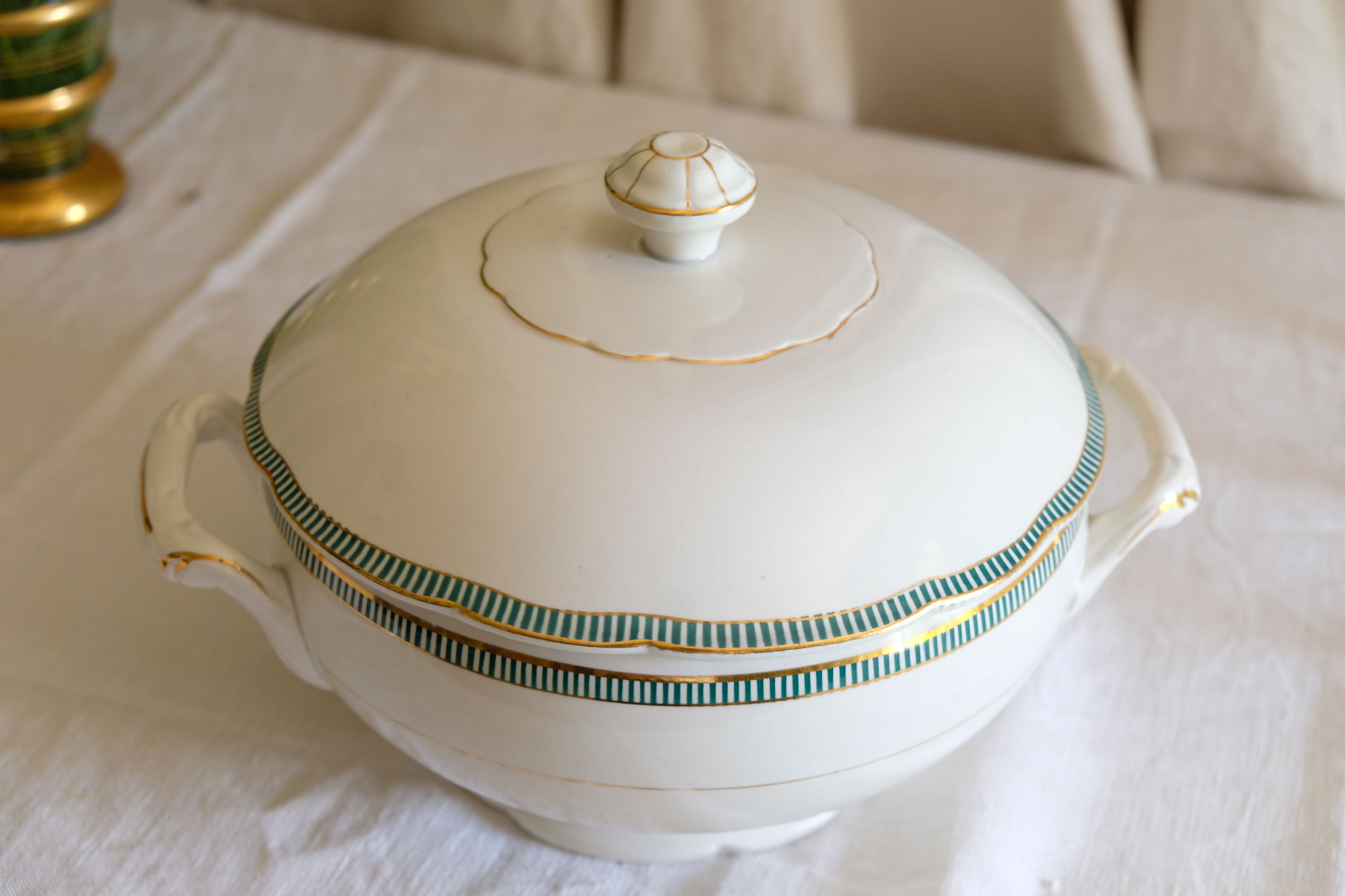Porcelain soup maker collection ''Juan'' Sarreguemine Digoin 1950