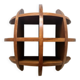 Library shelf half-sphere solid wood stained rosewood, 70s design