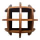 Bibliotheque étagere demi sphère bois massif teinté palissandre, design 70