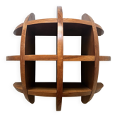 Library shelf half-sphere solid wood stained rosewood, 70s design