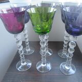 set of 6 crystal glasses saint louis model bubbles