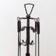 Set d'outils pour cheminée en fer forgé martelé : H 127cm