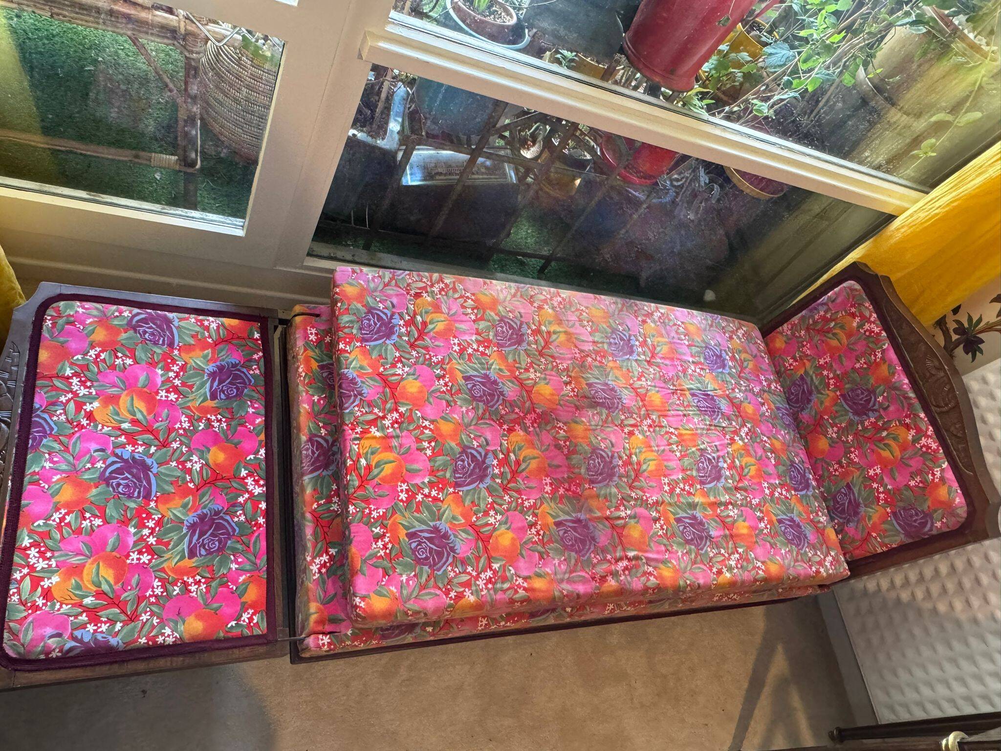 1930s sofa bed original art deco fabric