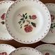 Set of 6 antique deep plates in earthenware • Red rose decoration