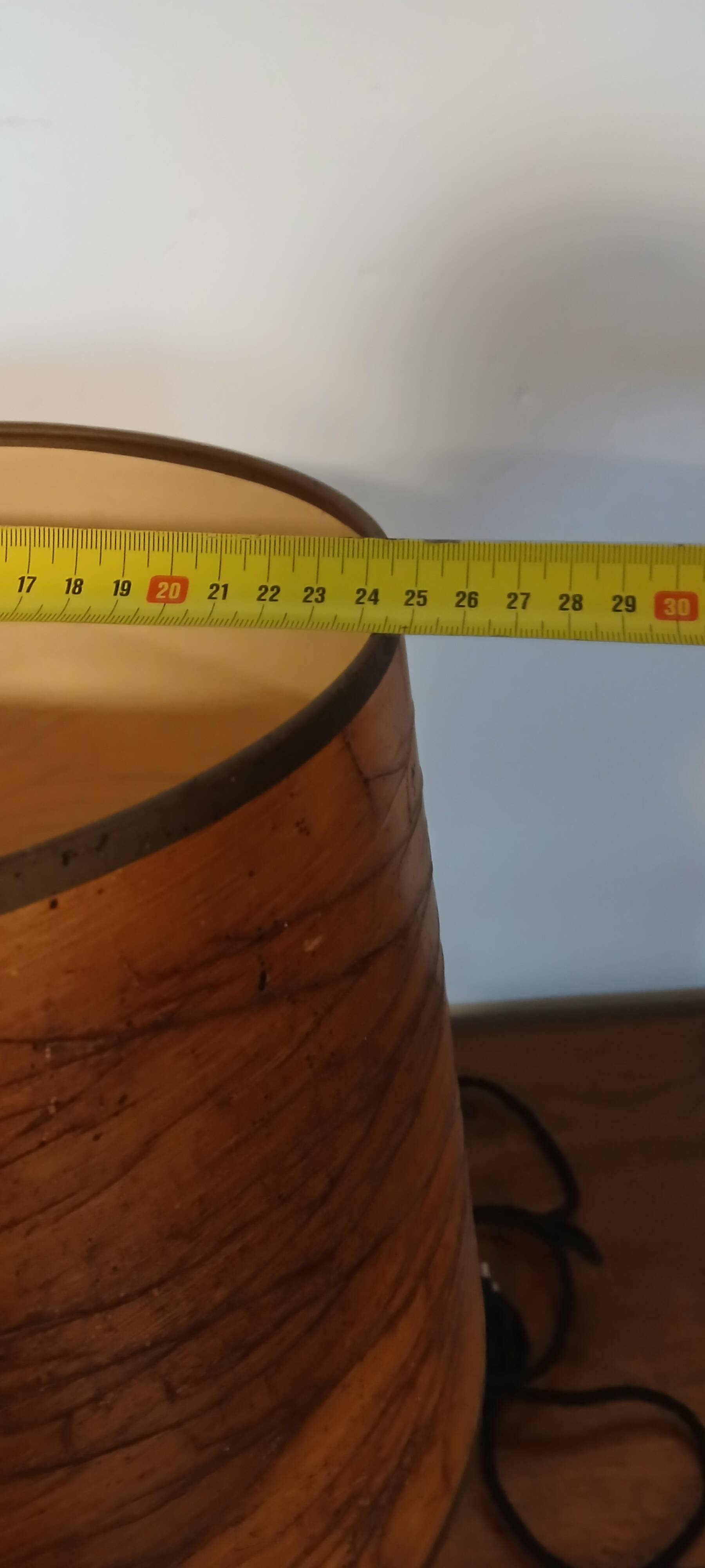 Blonde wooden ball lamp, 1970s