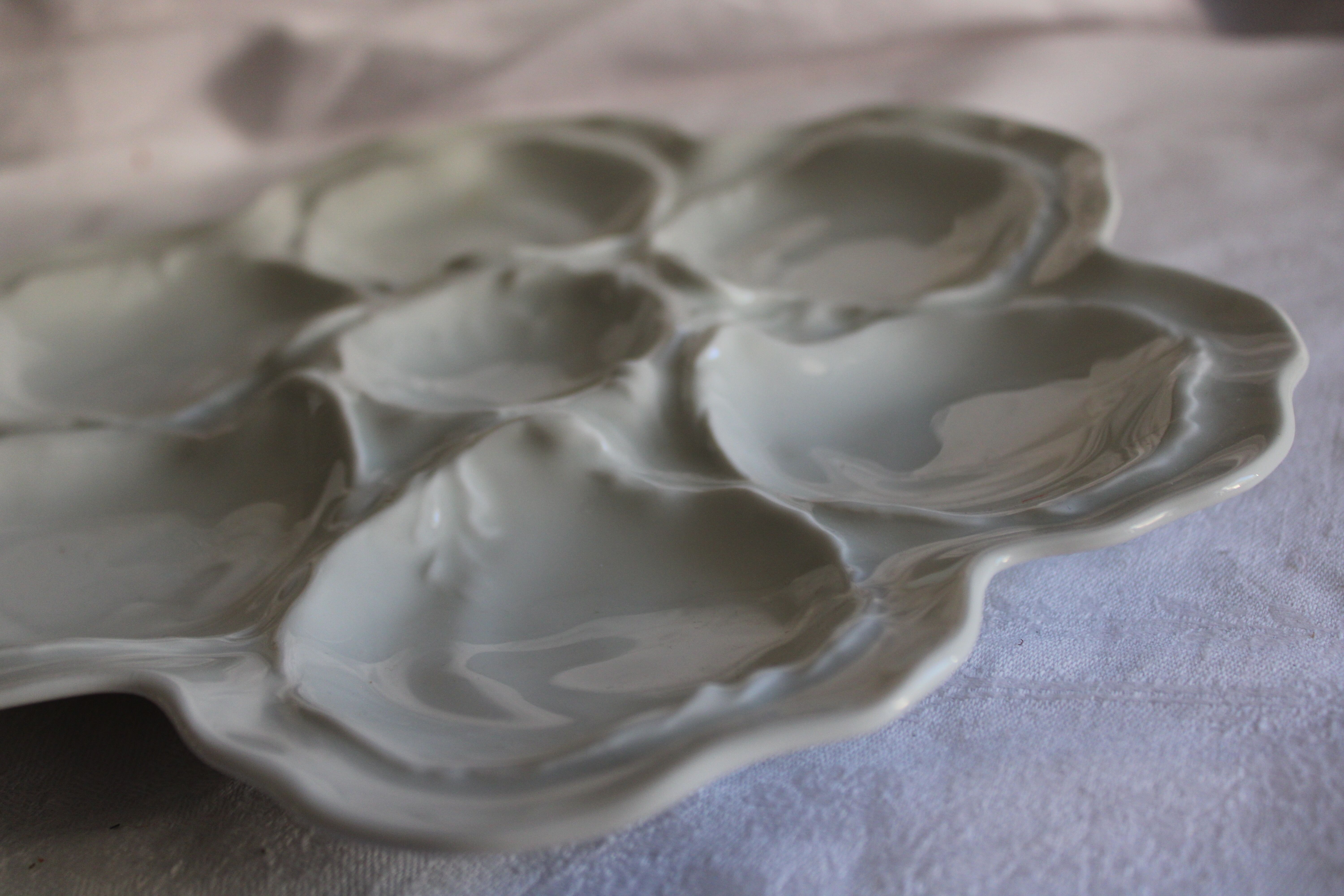 Limoges White Porcelain Oyster Plate