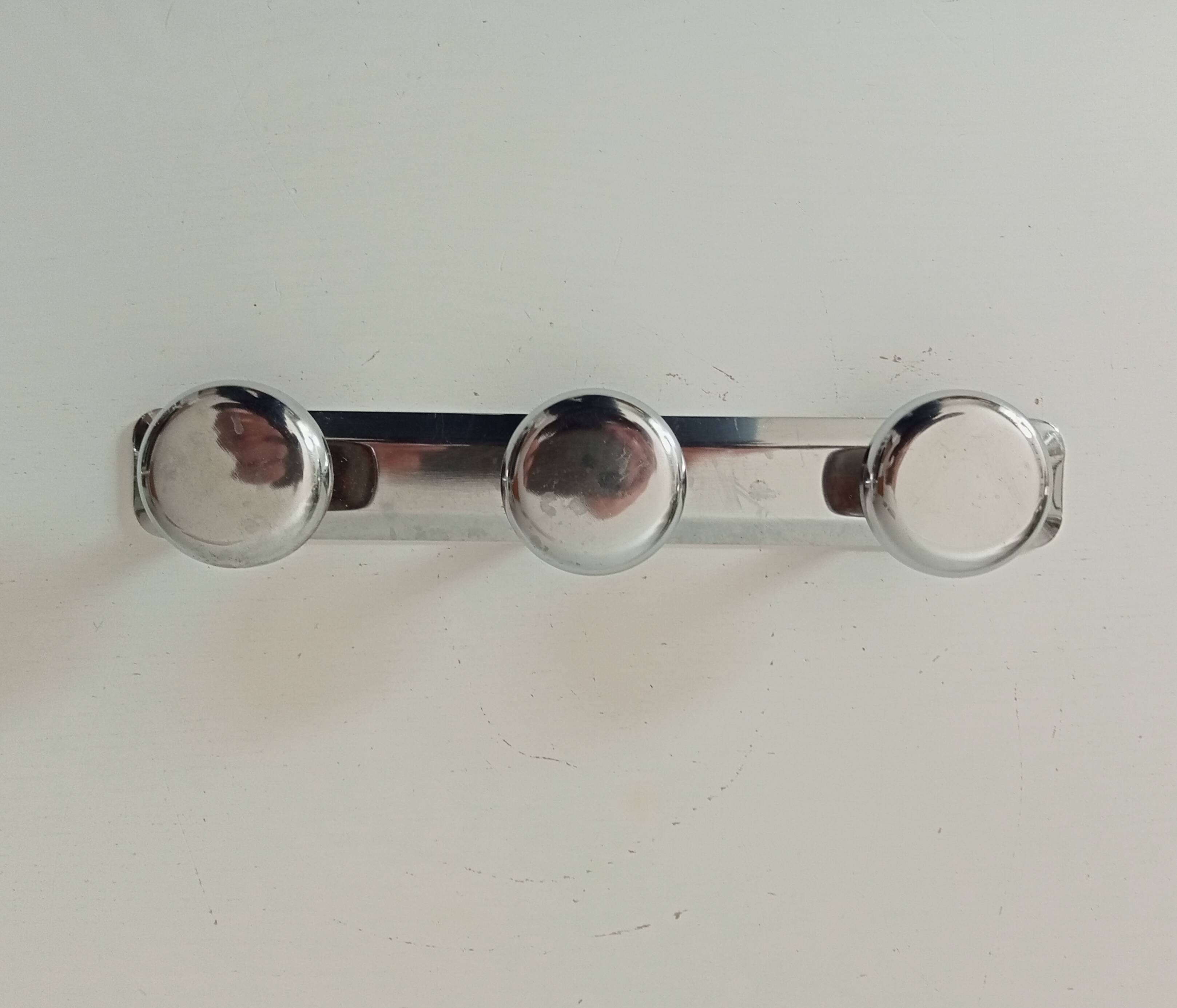 Vintage chrome wall coat rack