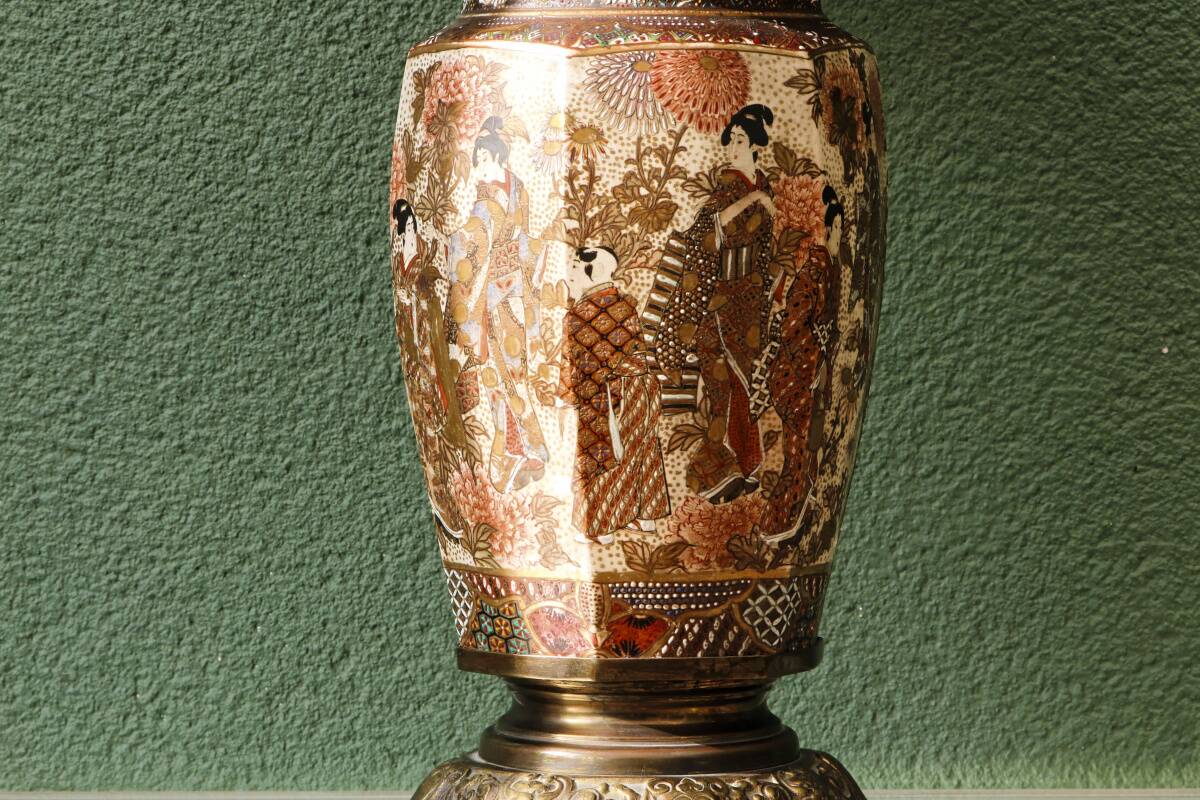 Satsuma ceramic lamp, 19th century