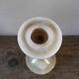 Curved brass and onyx candlestick