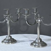 Pair of “Le Lingot” Candelabra in Pewter – Mid 20th Century