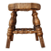 Petit tabouret tripode de style "Bobbin" en bois tourné et pai