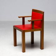 A masterpiece of Italian modernism: eleven Aldo Rossi red Teatro arm chairs