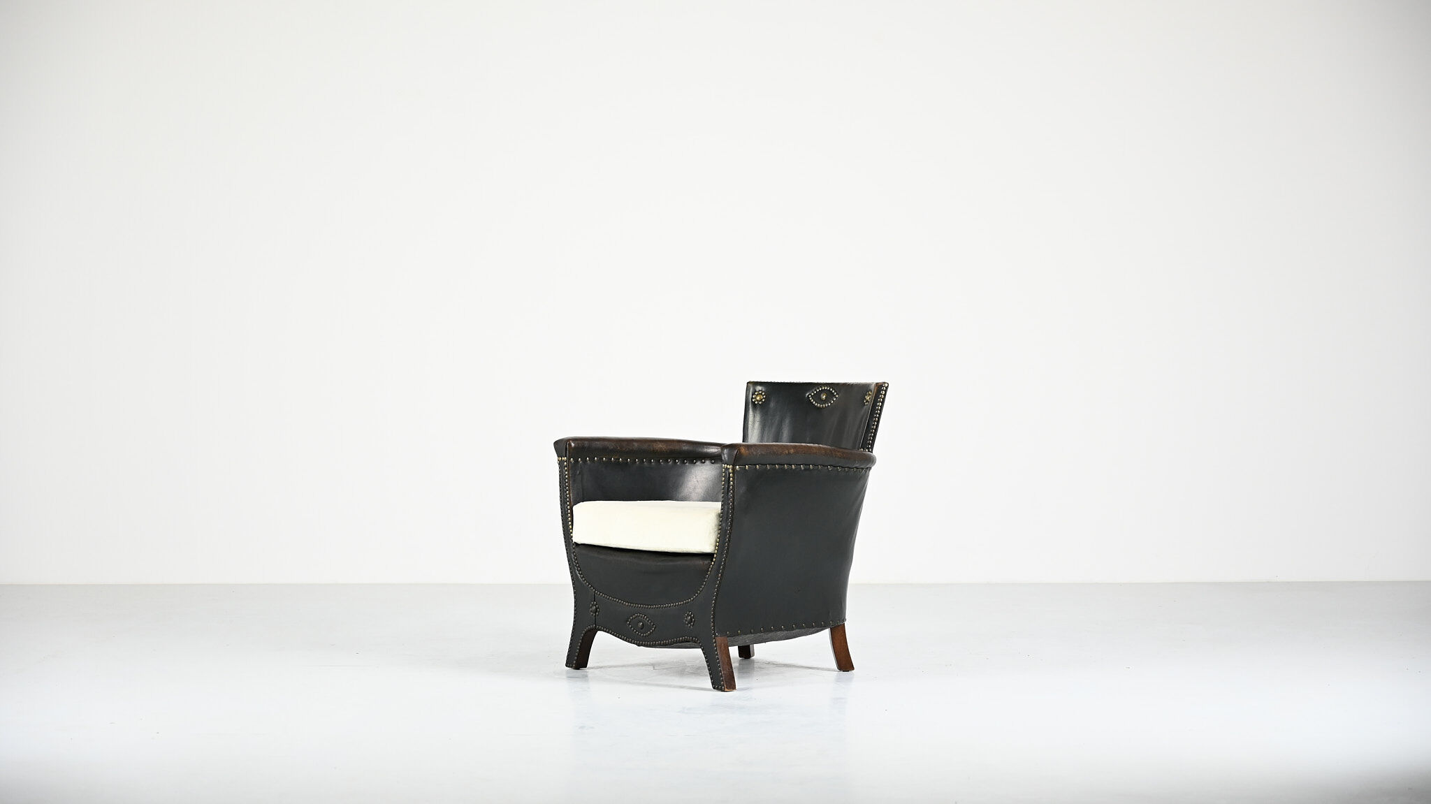 Otto Schulz leather club chair, for Boet. Sweden, C.1940