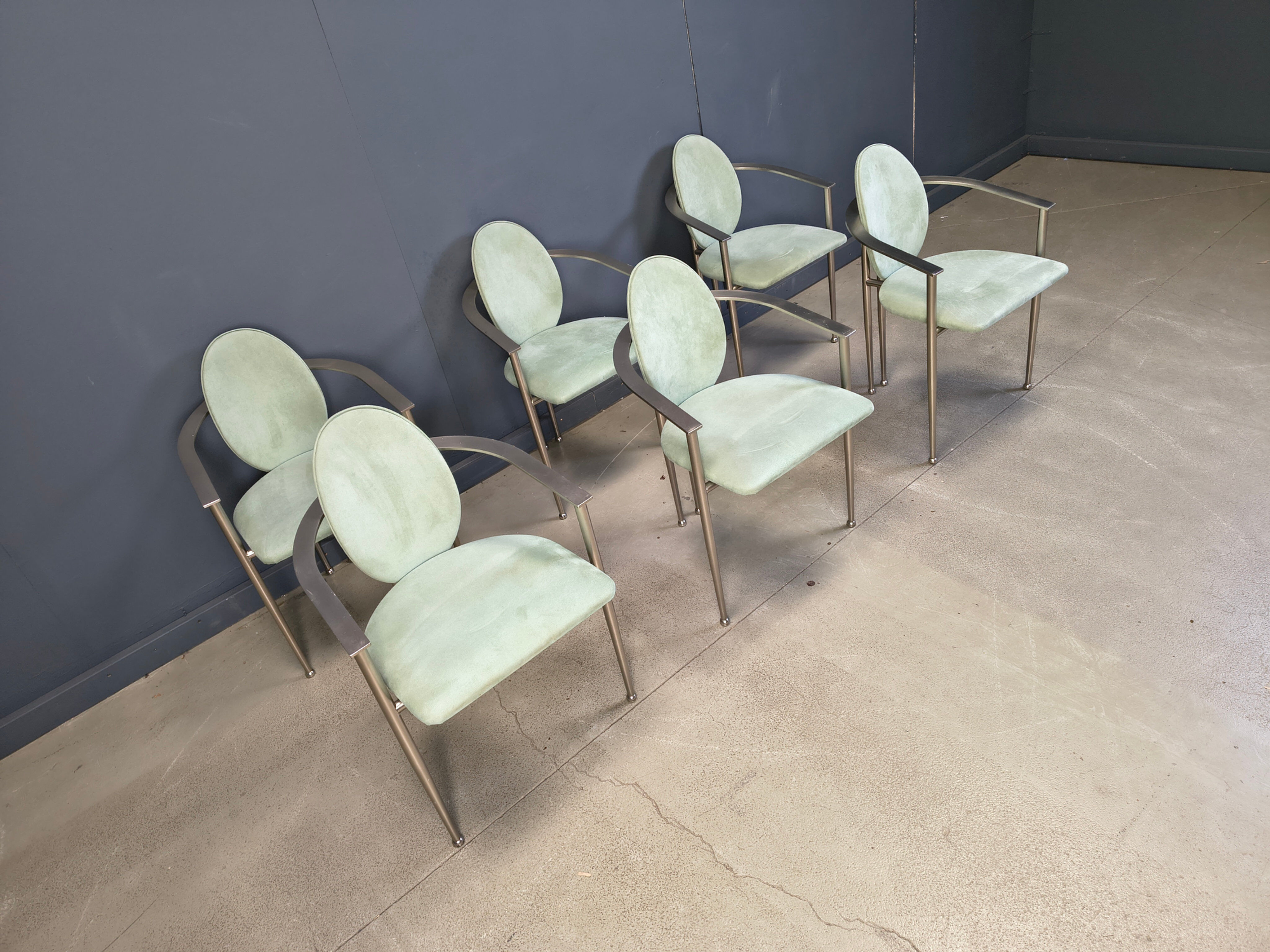 Vintage dining chairs by Belgochrom, set of 6 - 1980s