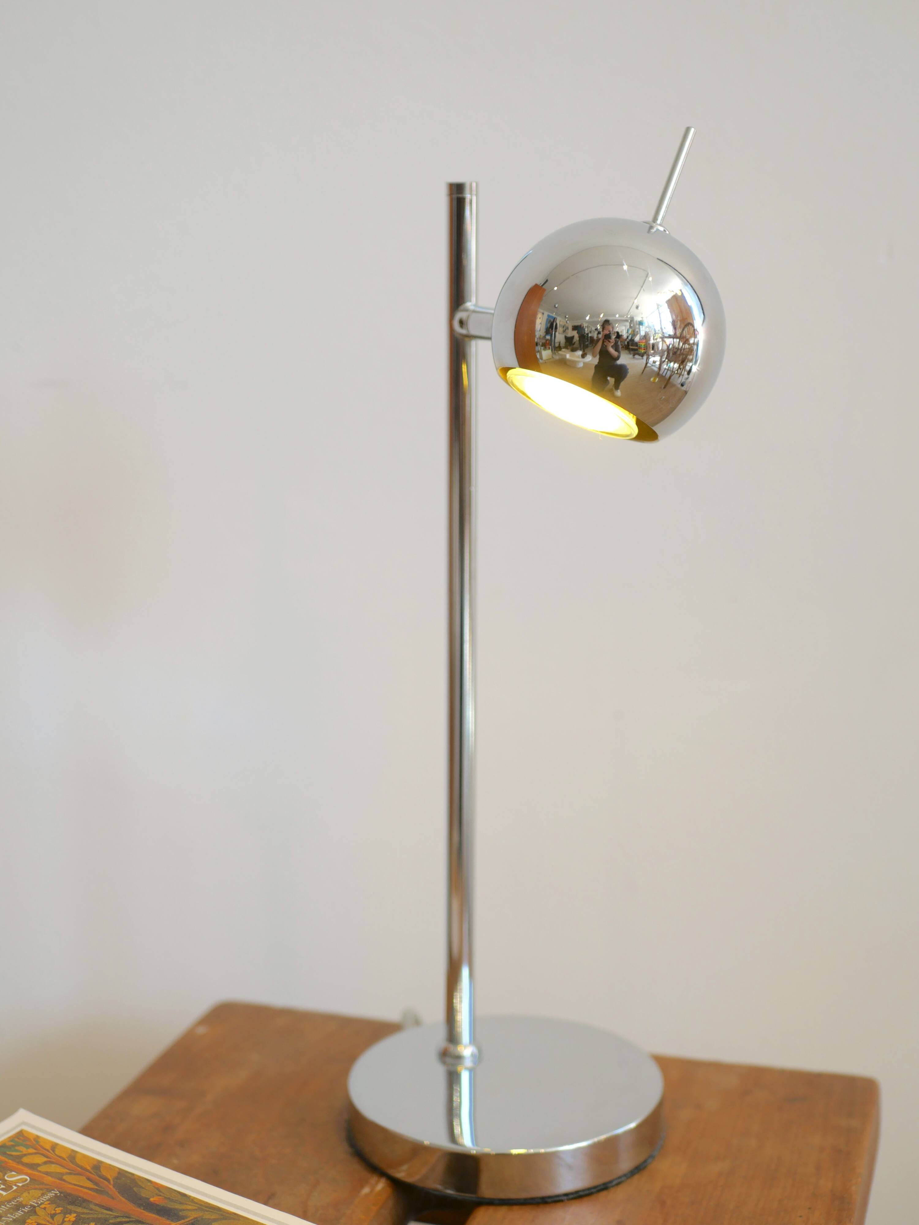 Chrome Eyeball desk lamp