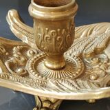 Bourgeoir à main/Rat de cave, Phénix/Paon, en laiton. Style Art Nouveau