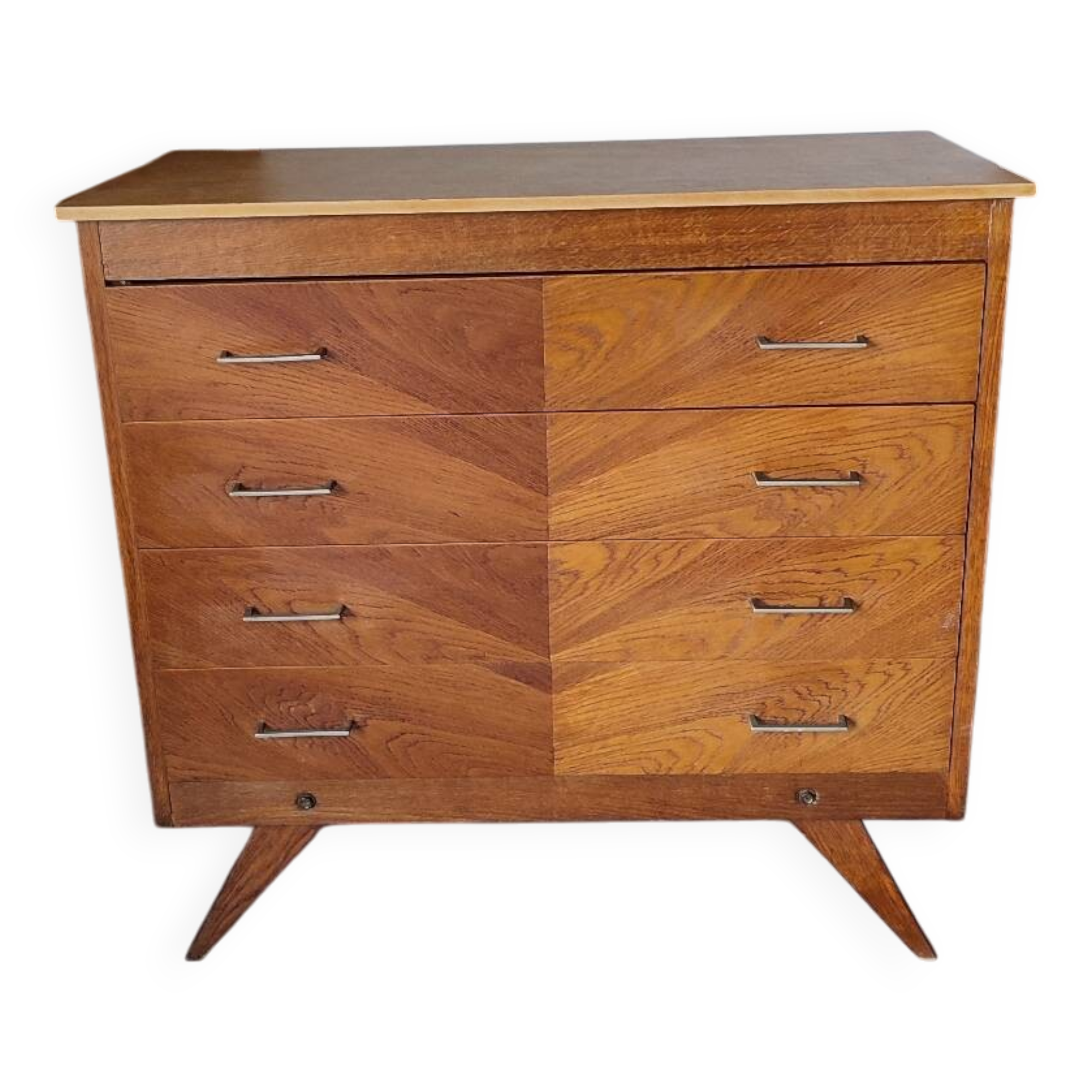 Vintage chest of drawers with compass feet