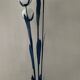 Vintage floor lamp 5 lamps in opaline and blue metal