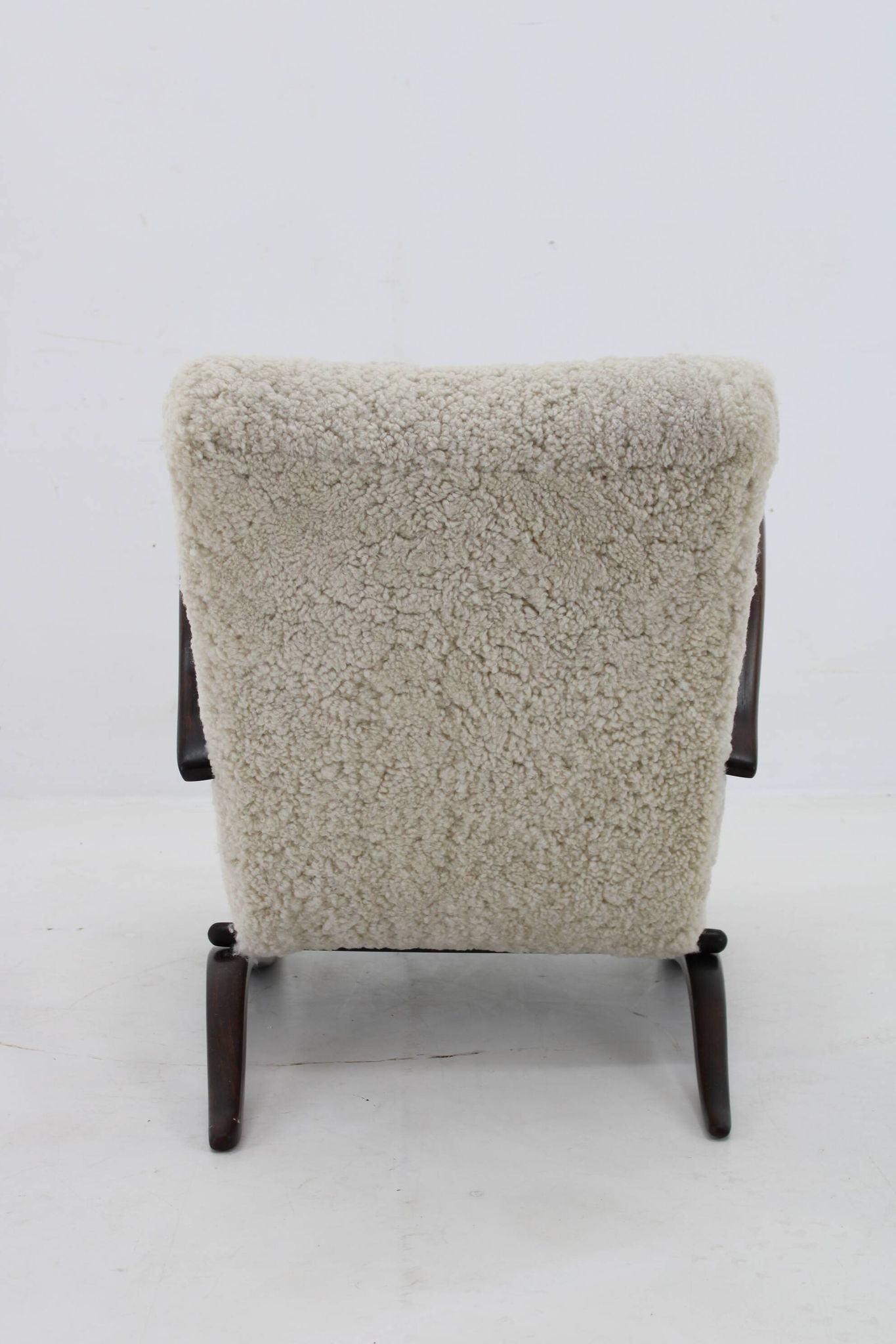 1930s Jindrich Halabala Thonet H-269 Armchair in Sheepskin, Restored