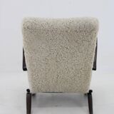 1930s Jindrich Halabala Thonet H-269 Armchair in Sheepskin, Restored