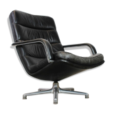 Black leather F141 armchair by Geoffrey Harcourt for Artifort 1970s
