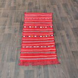 Red Moroccan kilim carpet