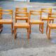 Set de 8 chaises en orme et paille Maison Regain