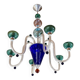 Vintage 1980s multicolor murano glass chandelier