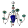 Vintage 1980s multicolor murano glass chandelier