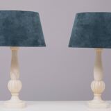Paire de lampes de table grecques classiques en albâtre années 1970