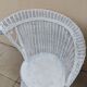 Pair of vintage art deco white rattan wicker armchairs