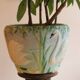 Cache-pot in earthenware Art Nouveau, Saint-Clément factory, around 1900.