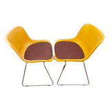 Paire de chaises traineaux Orange