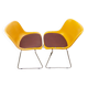 Paire de chaises traineaux Orange