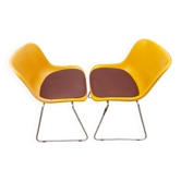 Paire de chaises traineaux Orange