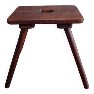 Tabouret de ferme en bois massif