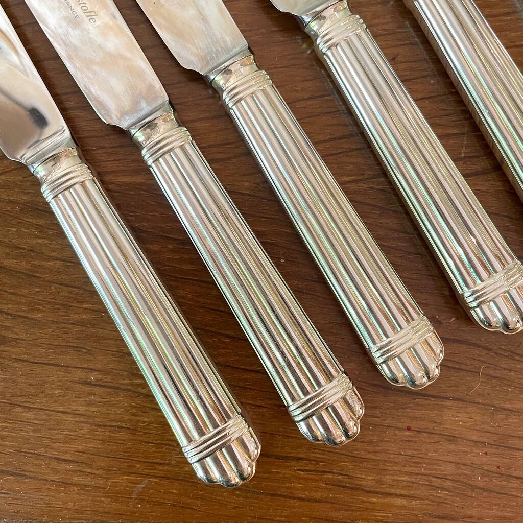 Silver-plated metal cutlery set Chrisofle model Aria, 50 pieces